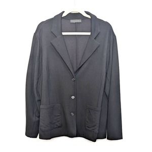 Tahari Jacket Womens 3X Plus Size Black Ponte Fabric Button Front Long Sleeve